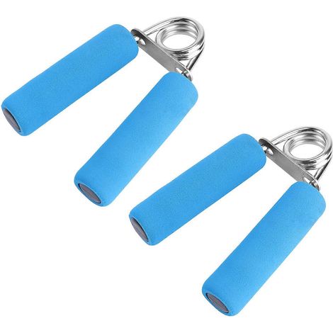 Renforceurs de poignées en acier pour l'entraînement musculaire, paquet de 6, bleus. (1/5)