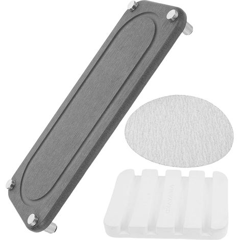 Plateau de Lavabo en Diatomite Séchage Rapide Absorbant l'eau, Organisateur Cuisine et Salle de Bain avec Porte-savonnette Intégré, 2 Pièces Gris Foncé, Tapis Absorbant'-'-