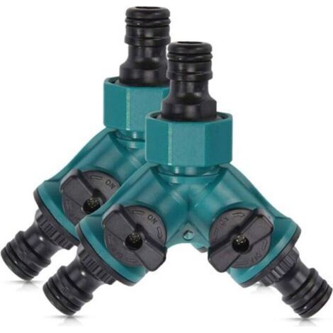 Inverseur de tuyau d'arrosage 2 voies - Raccord de tuyau 3/4" (2 pièces) (1/5)