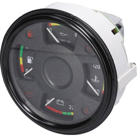 4-in-1-Autoinstrumentensatz: Tankanzeige, Öldruckanzeige, Wasserthermometer, 24-V-Voltmeter mit Warnanzeige.