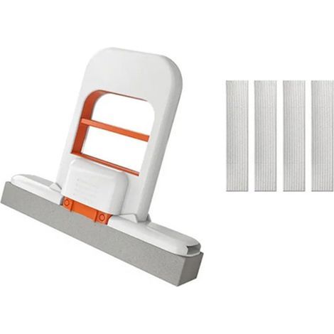 Mini balai pliable avec chiffon remplaçable pour les tâches de nettoyage à la maison, opération manuelle, comprend une brosse et des têtes d'éponge lavables pour une utilisation répétée et le contrôle (1/5)