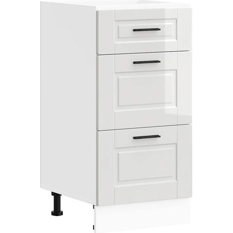 Maison Exclusive - Mobiletto da cucina "Porto" Bianco lucido in legno ingegnerizzato