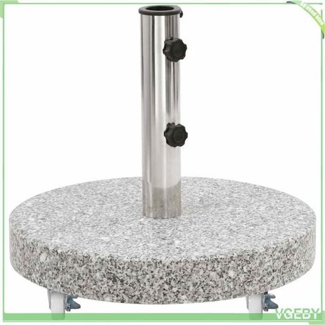 Socle de parasol - FAFEICY - 48562 - Granite 30 kg - Rond 45 cm - Tube 48/57 mm (1/5)