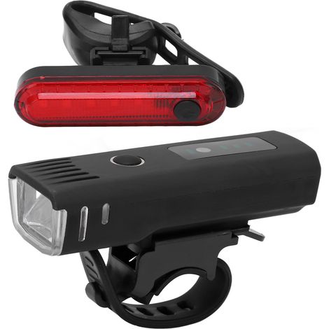 Éclairage de vélo rechargeable USB en alliage d'aluminium : phare avant, feu arrière et éclairage de signalisation pour le cyclisme nocturne en extérieur (1/5)