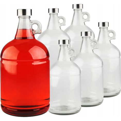 Juego - 6x DAMA 3 L con asa y tapa plateada