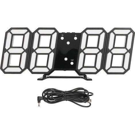 Irovami Horloge LED 3D vocale – Heure/date/température, noir/rouge – Idéal pour maison, bureau, déco (1/5)