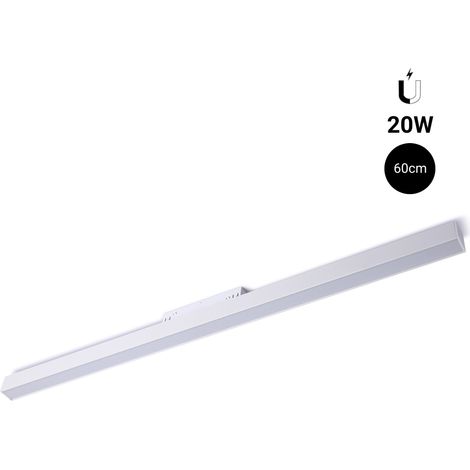 Spot LED linéaire opale sur rail magnétique 48V - 20W - Blanc - Blanc Neutre