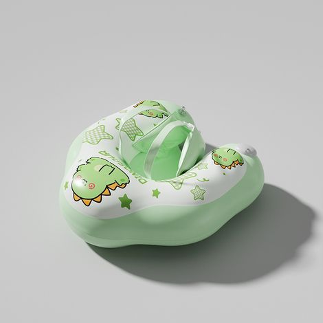 Baby-Schwimmring in L-Form mit abnehmbarem Sonnenschutz, integrierter Luftpumpe und rutschfestem Ring – ideal für den Sommer (1/2)