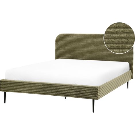 Bed Corduroy FLAYAT 160 x 200 cm (EU King Size) Green (1/5)