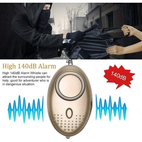 Porte-clés de sécurité personnel avec alarme sonore et lumière LED, convient aux femmes, aux hommes, aux enfants et aux personnes âgées. (1/4)