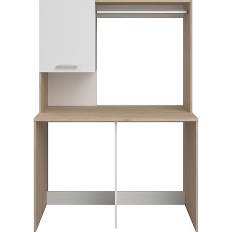 Mobile per 2 lavatrici con appendiabiti e armadio L129 x H184 cm – ARNEKO