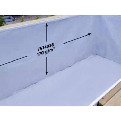 Ubbink – Feutre de protection pour paroi de piscine 11,8 x 1,35 m – 170 g/m² en polypropylène – Compatible piscines en bois – Installation facile