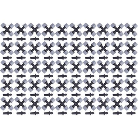 Lot de 50 buses de pulvérisation d'eau à 4 sorties pour jardinage, agriculture et serres, couleur grise. - AquaForge (1/4)