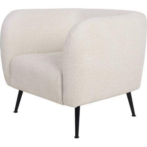 Fauteuil bouclette blanc cassé confort et design contemporain - blanc cassé bouclette (1/3)