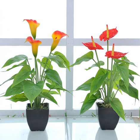 Dekorative Kunstblumen fürs Wohnzimmer, Plastikblumen, künstliche Topfpflanzen, Dekorationen, künstliche Blumen (1/5)