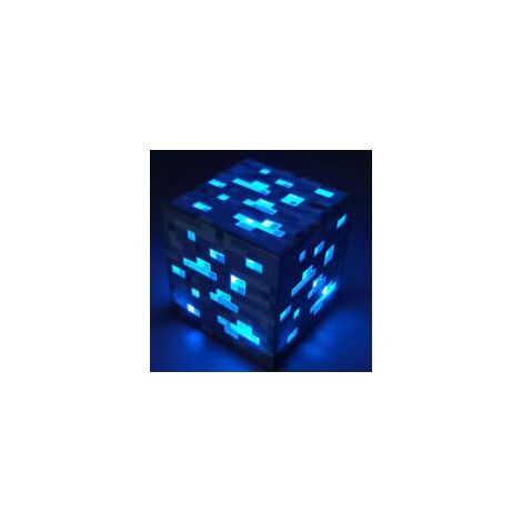 Wiederaufladbare Minecraft-Nachtlampe für Minenarbeiter, blau