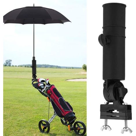 Universeller Schirmhalter für Golfwagen, einfach zu montieren, passend für alle Golfwagenlenker, schwarz. (1/5)