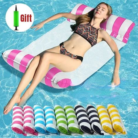 Hamac aquatique gonflable, fauteuil, matelas de natation flottant, bouée pour piscine, jouet de fête avec tube gonflable (1/5)