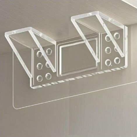 12 Pièces Supports d'étagères Autocollants 7 x 15 cm Support Etagere Invisible Fixation étagère Sans Percer Adaptés Aux Armoires Et Aux Bibliothèques (1/5)