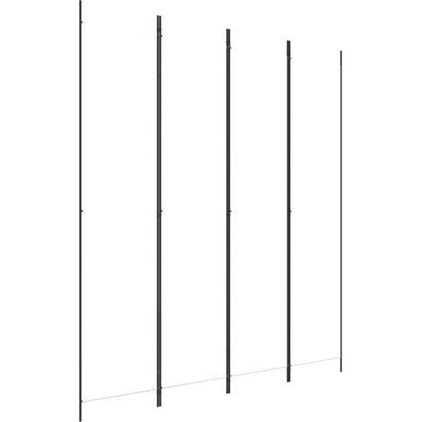 Biombo separador de ambientes 4 paneles 200 x 220 cm tela blanca y hierro DEC030840