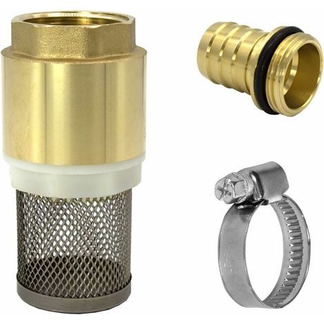 Kit filtre d'aspiration, clapet de pied avec clapet antiretour, filtre, buse et clip (1/4)