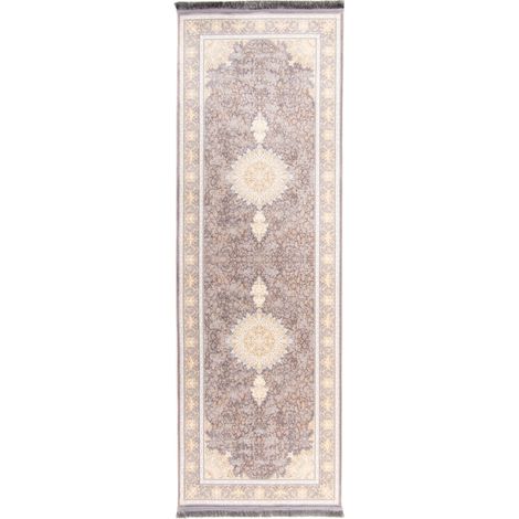 Tapis persan Atousa - 300x100cm, Rectangular - 100% Acrylique - Tissé - Gris (1/5)