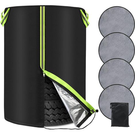 Housse de protection pour 4 pneus de voiture Ø80xH117cm, Oxford 210D, imperméable, avec 4 feutres (1/5)
