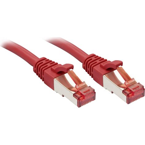 LINDY 47738 RJ45 Patchkabel CAT 6 S/FTP 10.00 m Rot mit Rastnasenschutz 1 St.