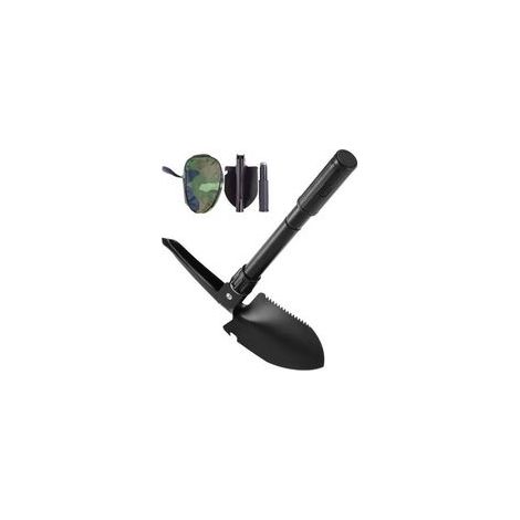Mini pelle pliante multifonction en acier, outil pour jardin, camping, randonnée, pêche (noir)