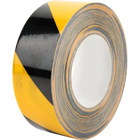 Ortviai Ruban Réfléchissant de Sécurité Jaune et Noir Auto-Adhésif 50 mm × 25 m pour Signalisation Routière et Industrielle (1/5)