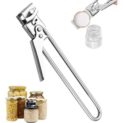 Apribarattoli regolabile in acciaio inox – Manuale, antiscivolo, ideale per anziani o persone affette da artrite (1/4)