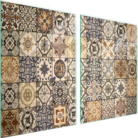 Plaque de protection en verre pour poêle, motif 2x45x52 (1/5)