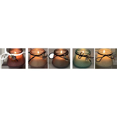 Candela Profumata in Vasetto Vetro Perlato 7cm GIOCOPLAST