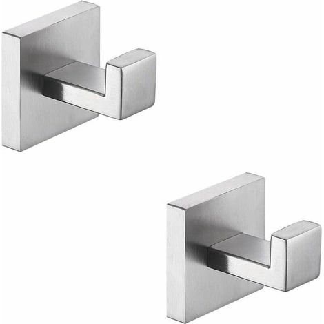 royaluxe - Patère de salle de bain Crochets pour serviettes de bain en nickel brossé, lot de 2 crochets pour manteaux et vêtements en acier inoxydable, crochets muraux robustes pour salle de bain et c (1/5)