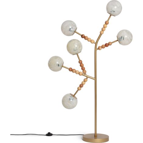 Lámpara de Pie Metal Cristal Routi ILUZZIA Dorado (1/5)