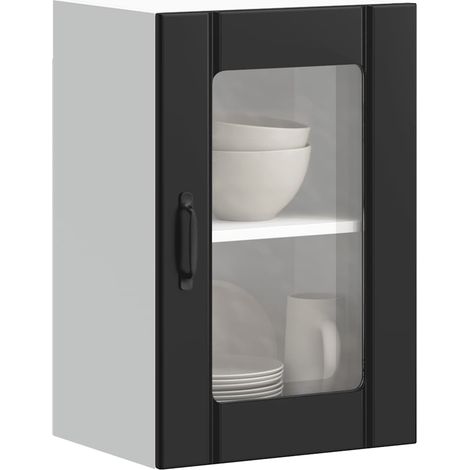 Küchen-Hängeschrank mit Glastür Lucca Schwarz