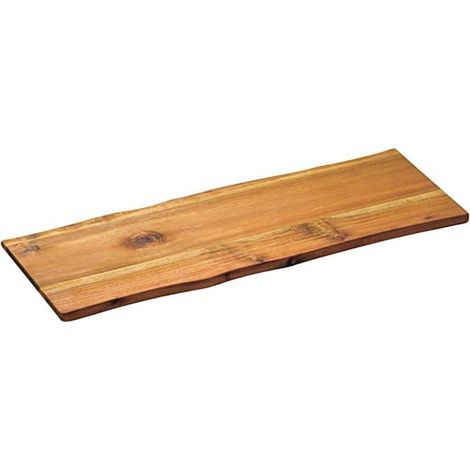 Planche à découper en bois d'acacia marron – Dimensions L 53 x l 19 x h 2 cm – Pour fromage et charcuterie – Design rustique – Kesper