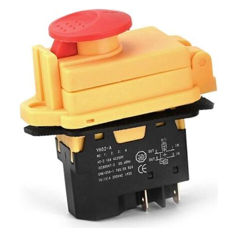 Interrupteur électromagnétique YH02-A 250 V, bouton-poussoir de démarrage 4 broches pour machine-- (1/5)