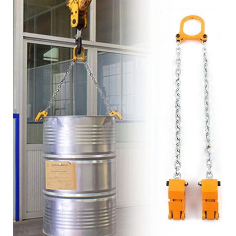 Lève-fût vertical - Lève-fût à chaîne en acier - Lève-tambour à chaîne - Tambour vertical - Pince de levage pour fûts - Vertical Hoist - Pince de levage multifonction pour fûts en plastique et métal (1/5)