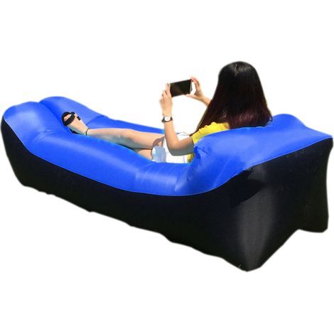 Aufblasbarer Sessel/Hängemattensofa – tragbar, wasserdicht und luftdicht, ideal für Strand, Reisen und Picknicks, marineblau (1/5)