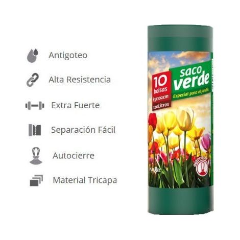 Garbage bag, green bag, 120 litres
