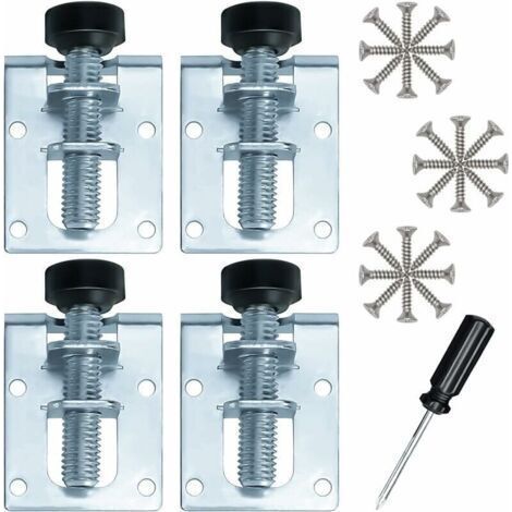 Verstellbare Nivellierfüße aus verzinktem Eisen M10 für Möbel, Tische, Schränke, Werkbänke und Regale (4 Stück) (1/4)
