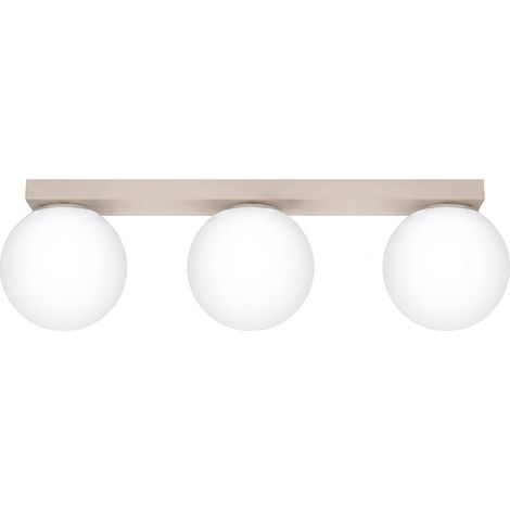 Plafonniers Yoli acier/verre taupe 3xG9 50cm Sollux (1/5)