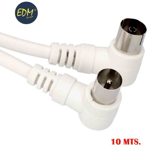 Prolunga TV angolata da 9,5 mm 10 m confezionata EDM bianco