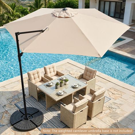 Toile polyester enduite PA, protection solaire et ombrage ajustable avec ce parasol de jardin pour terrasse (1/5)