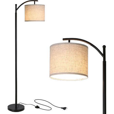 Tomshine Lampadaire avec ampoule LED à lumière chaude 9 W, abat-jour suspendu, lampe de chevet à économie d'énergie, douille E26/E27, amovible, sur pied, pour salon, chambre à coucher, bureau (1/5)