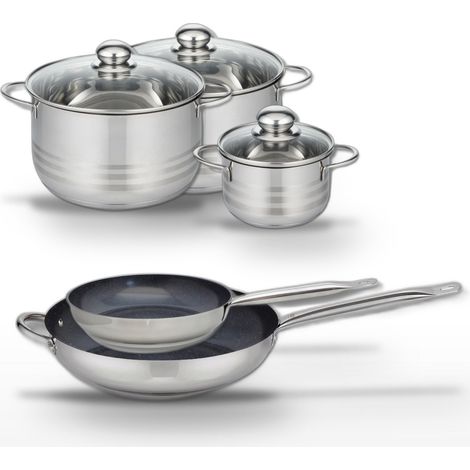 Lot de 2 Poêles 24/32cm et 3 Faitouts 14/20/24cm Elo Profi Therm Platinum (1/5)