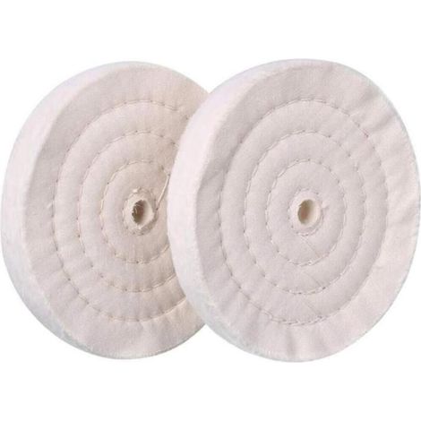 Lot de 2 disques de polissage de 15,2 cm (70 épaisseurs) pour meuleuse de banc, en coton effet miroir (1/4)