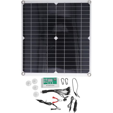 Kit panneau solaire flexible monocristallin 25W 15V avec contrôleur 100A pour système hors réseau