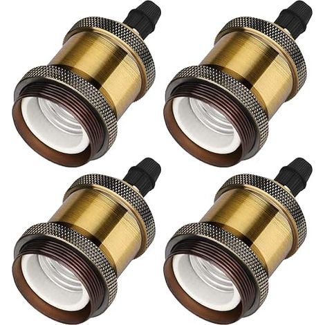 E27 Vintage Bronze Bulb Socket, Edison Retro Lamp Holder, Solid Ceramic Adapter (1/5)